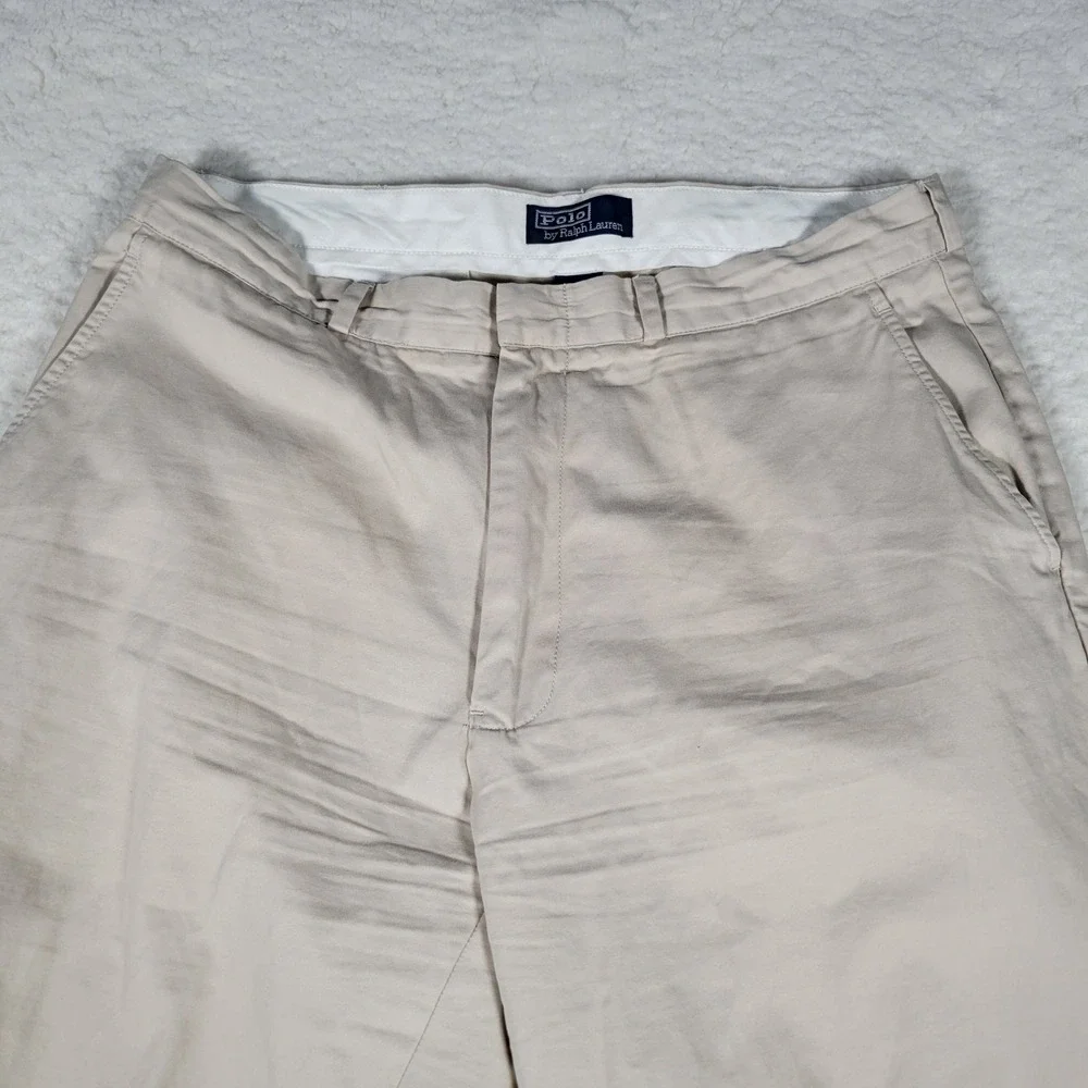 Polo Ralph Lauren Chino Trousers Mens 35x31 Tan‎ Beige Cotton Straight Leg Pant
